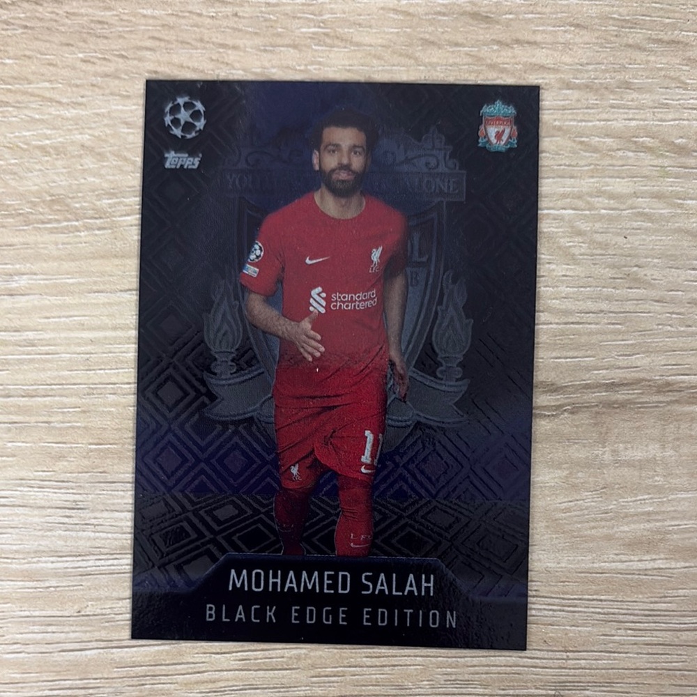 Topps Black Edge Edition Card with Red Jersey. Mohamed Salah. Liverpool FC